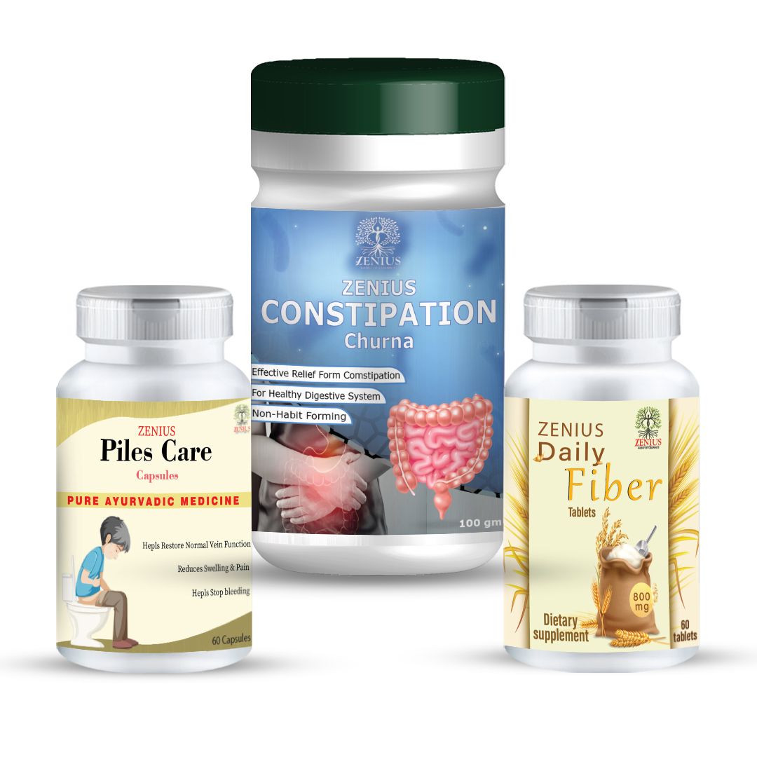 Zenius Piles Care of 60 capsule 60 tablet 100gm churna Kits of 1 QTY