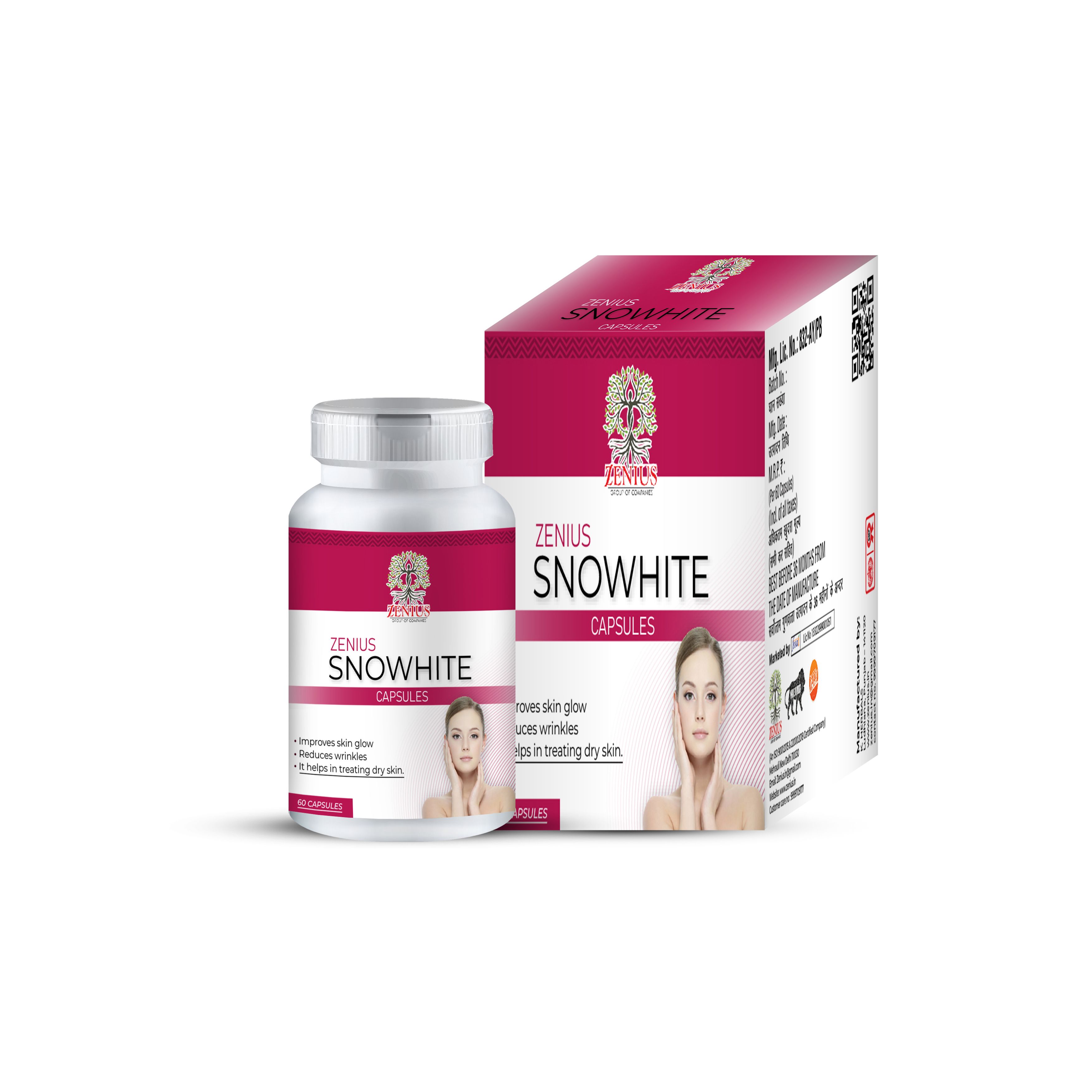 Zenius snowhite Capsules Bottle of 60 QTY
