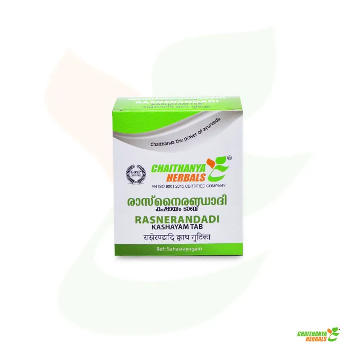CHAITHYANYA HERBAL Rasnerandadi kashaya Tablet Box of 100 QTY