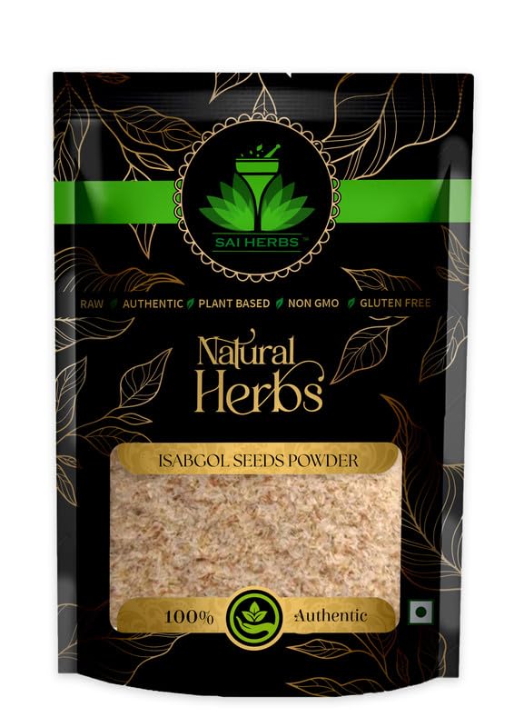 SAI HERBS Isabgol Beej Powder  Plantago Ovata Powder  Isabgol Seeds Powder Packet of 100 GM