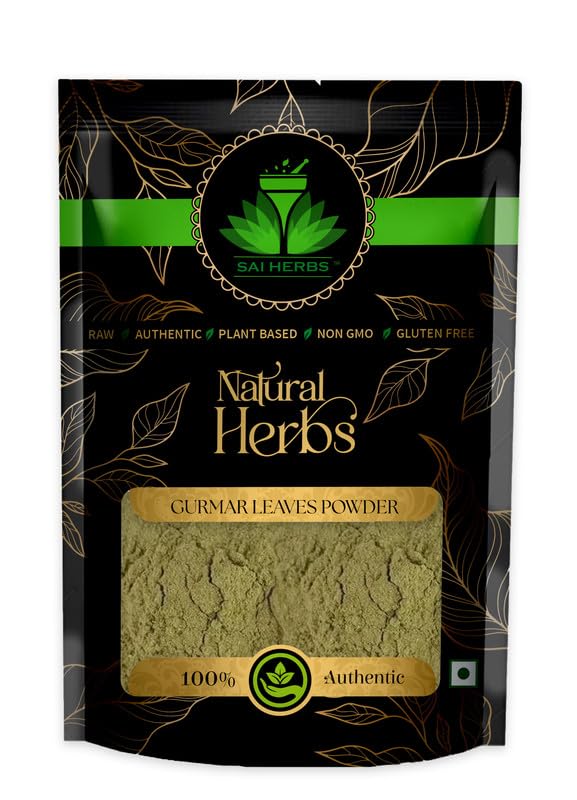 SAI HERBS Gurmar Patta Powder Gudmar Leaves Powder Gymnema Sylvestre Powder Periploca of the Woods Powder Packet of 100 GM