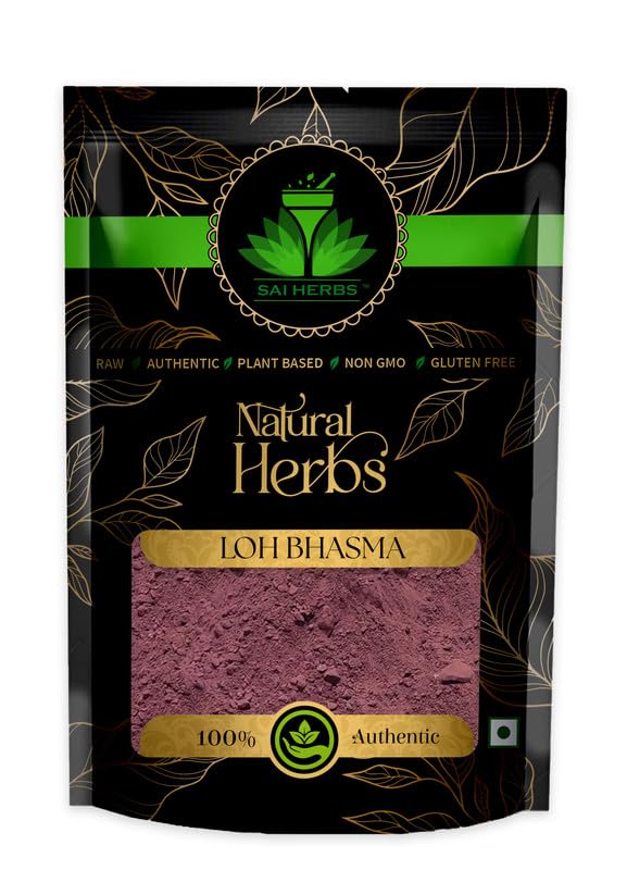 SAI HERBS Loh Bhasam  Loh Bhasma  Used For Fever  Anemia packet of 100 GM
