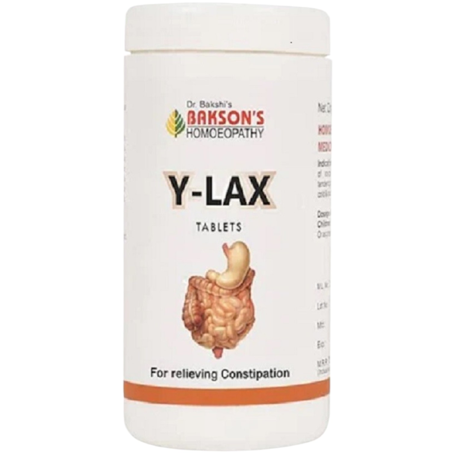 BAKSON'S HOMOEOPATHY Y Lax Bottle of 75 QTY