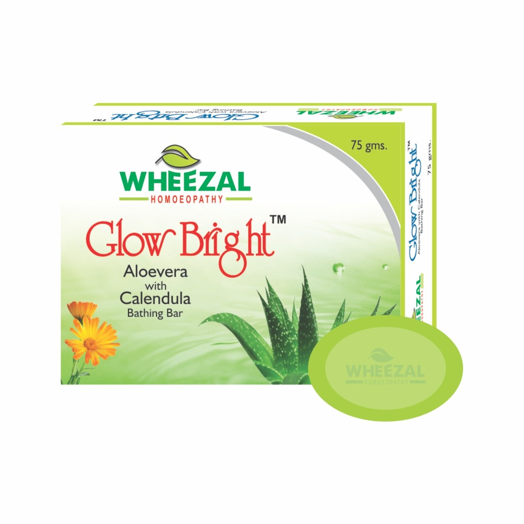 Wheezal Glow Bright Aloeveraplus Calendula Bathing Bar Strip of 75 GM