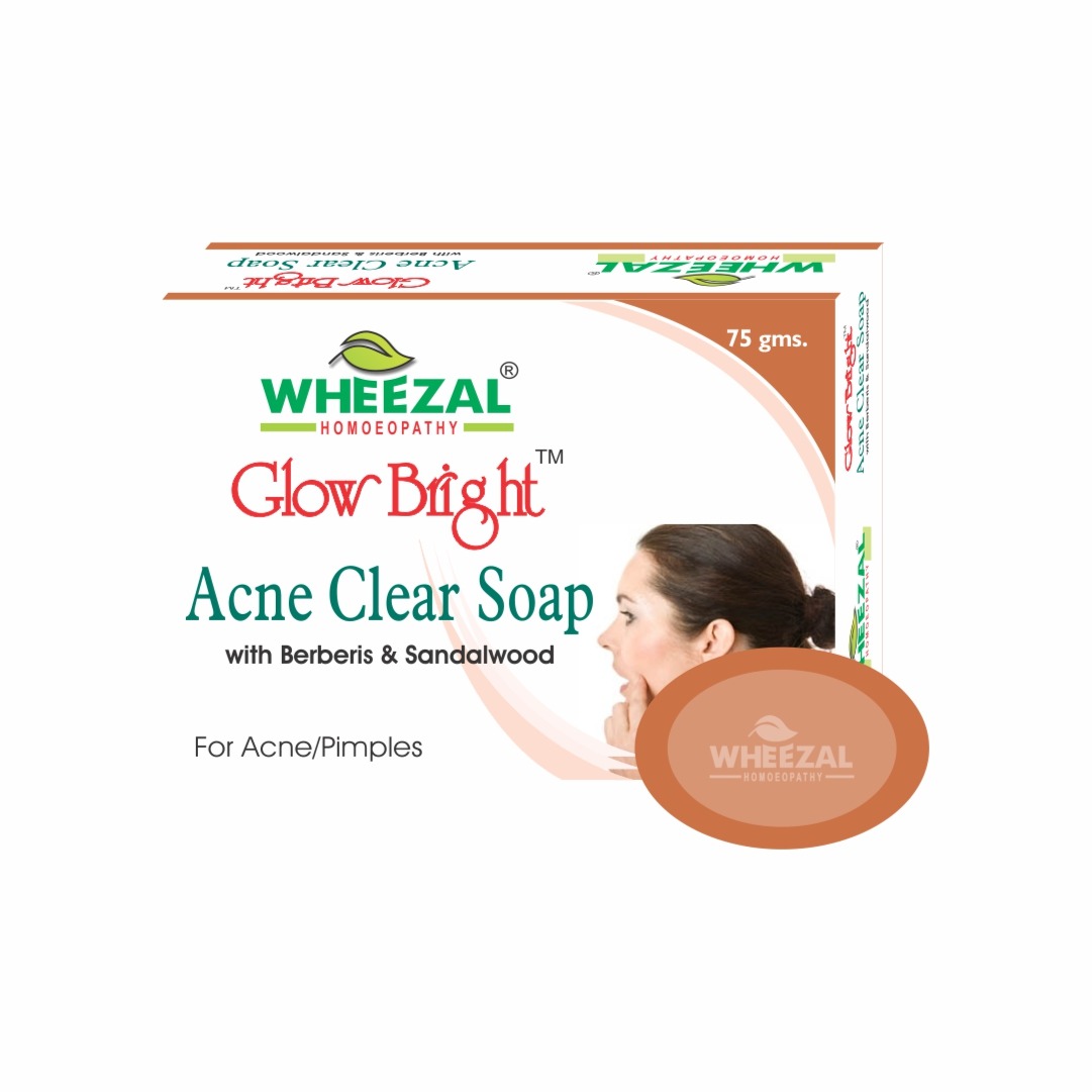 Wheezal Glow Bright Acne Clear Soap Strip of 75 GM