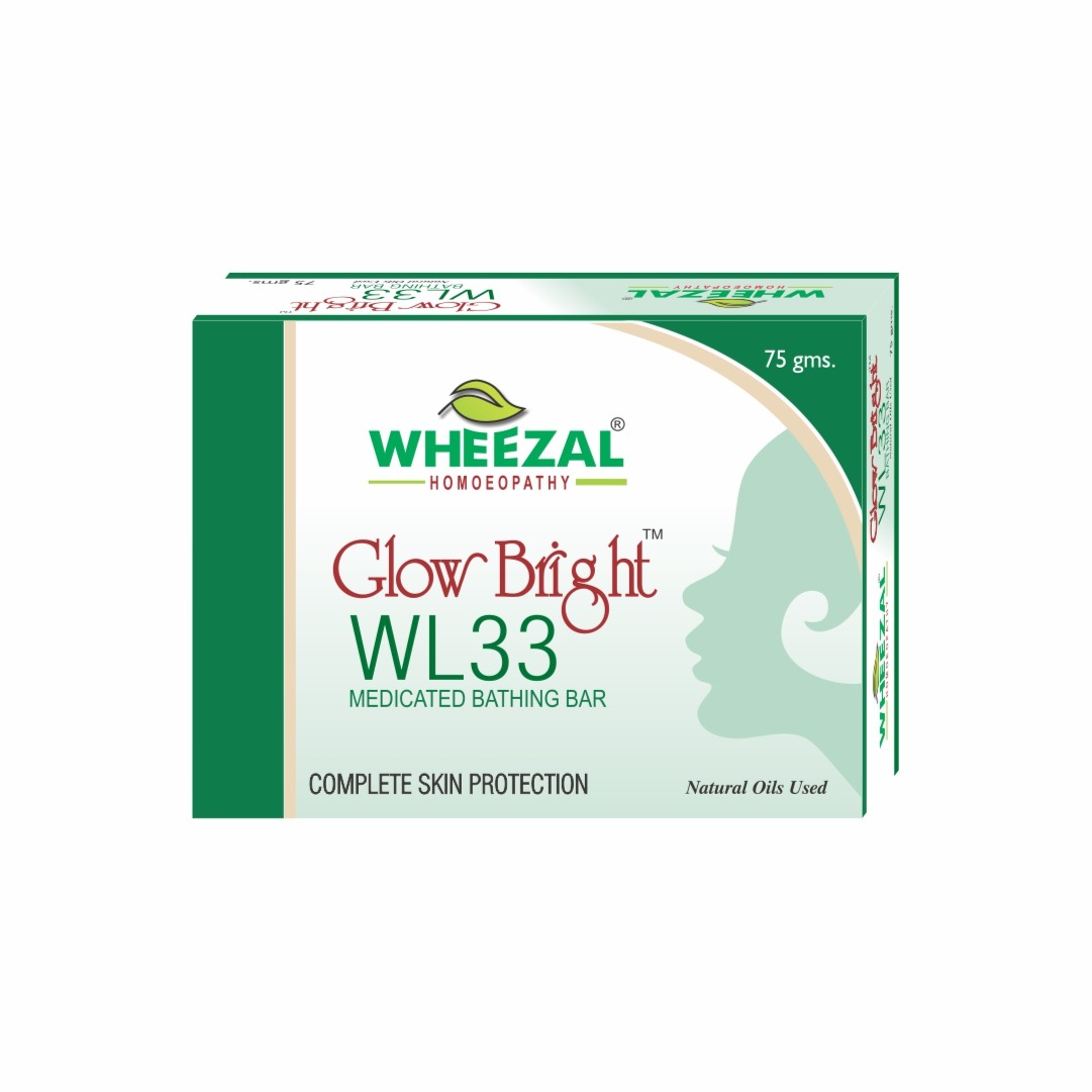 Wheezal Glow Bright Wl 33 Medicated Bathing Soap Strip of 75 GM