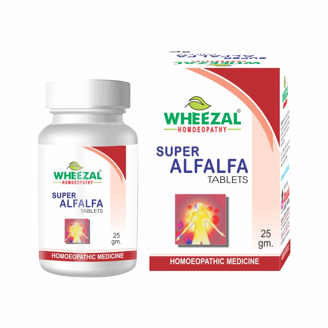 Wheezal Super Alfalfa Tablets Jar of 25 GM