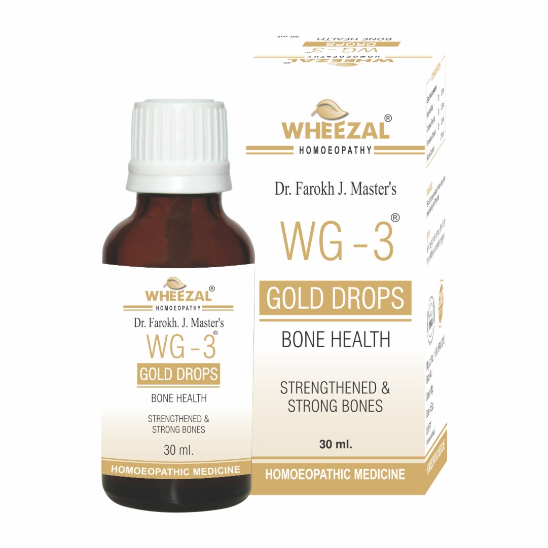 Wheezal WG 3 Gold Drops Bone Health Bottle of 30 ML