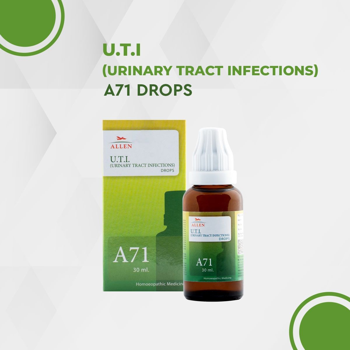 Allen A71 Urinary Tract Infections UTI Drops 30ml Pack of 2 Bottle of 60 ML