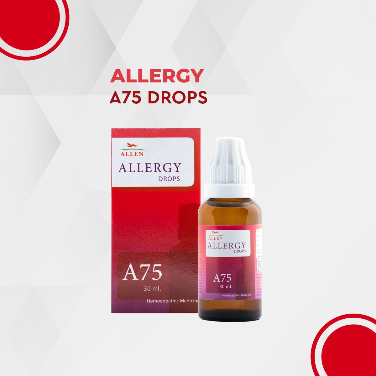 Allen A75 Allergy Drops 30ml Pack of 2 Bottle of 60 ML
