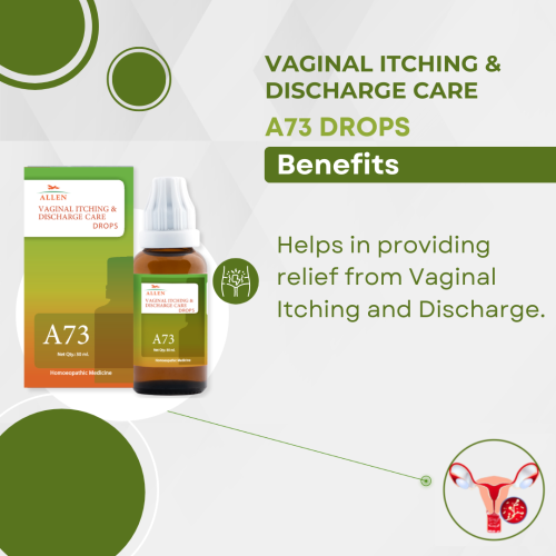 Allen A73 Vaginal Itching and Discharge Drops 30ml Pack of 2 Bottle of 60 ML