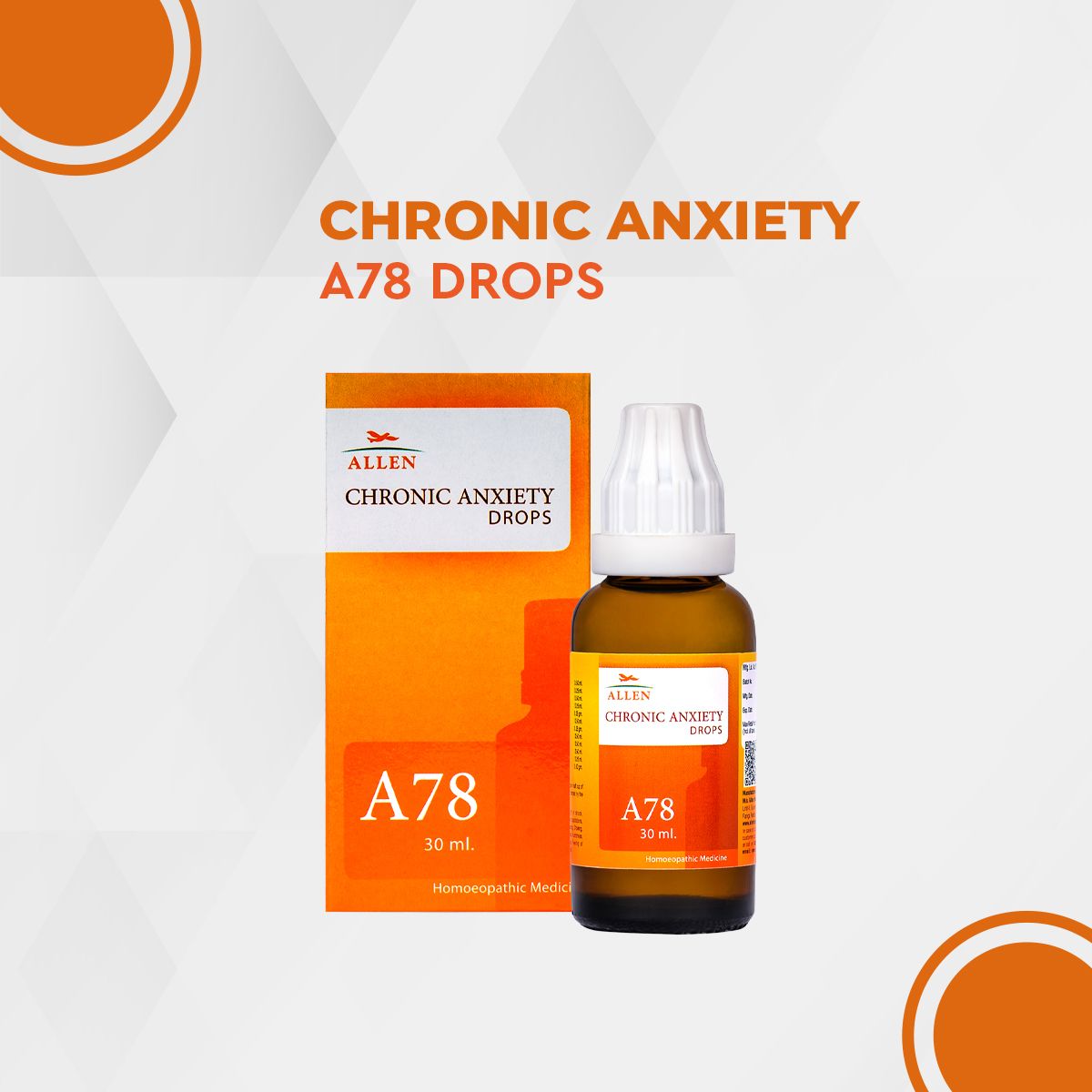 Allen A78 Chronic Anxiety Drops 30ml Pack of 2 Bottle of 60 ML