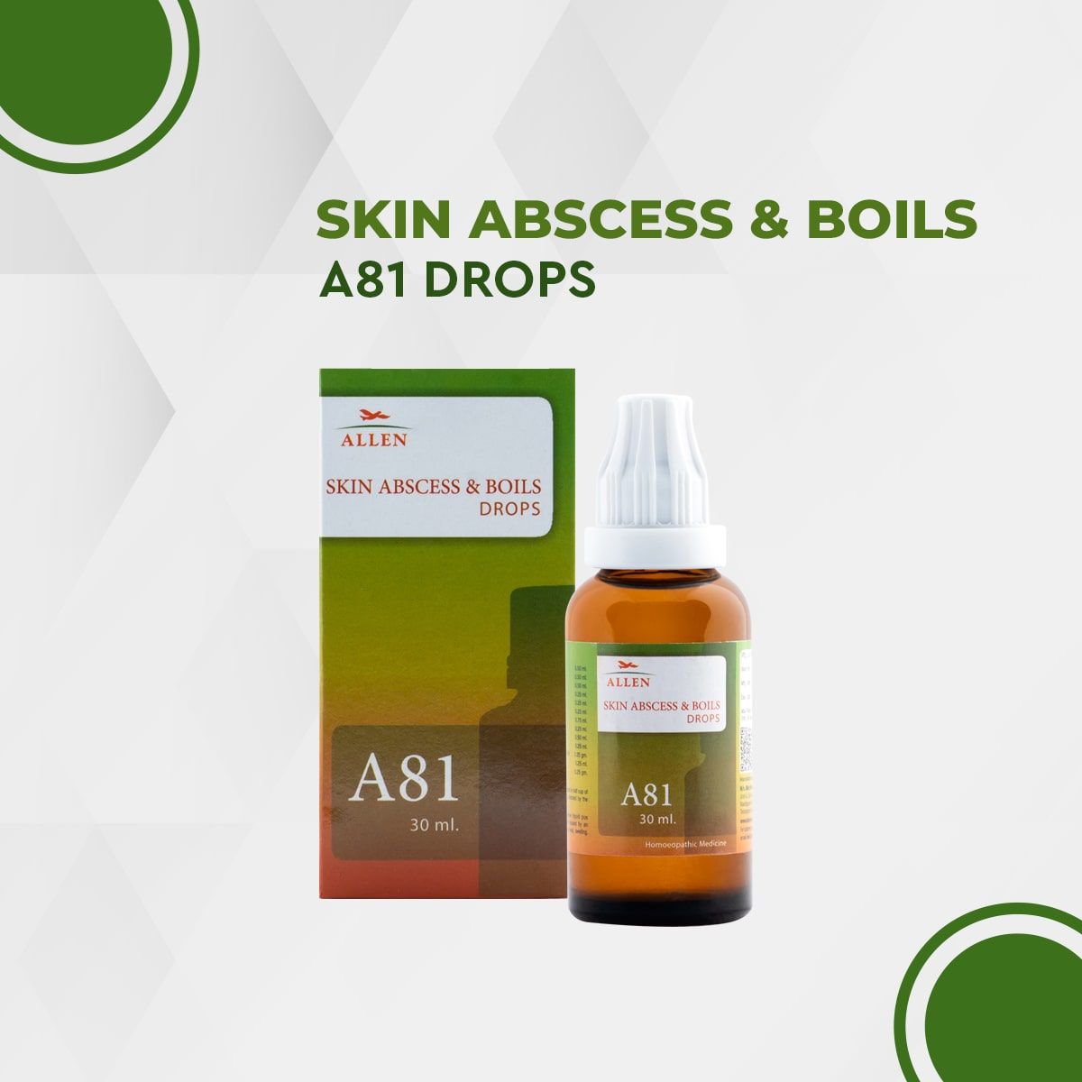 Allen A81 Skin Abscess And Boils Drops 30ml Pack of 2 Bottle of 60 ML