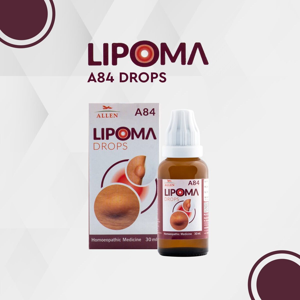 Allen A84 Lipoma Drops 30ml Pack of 2 Bottle of 60 ML
