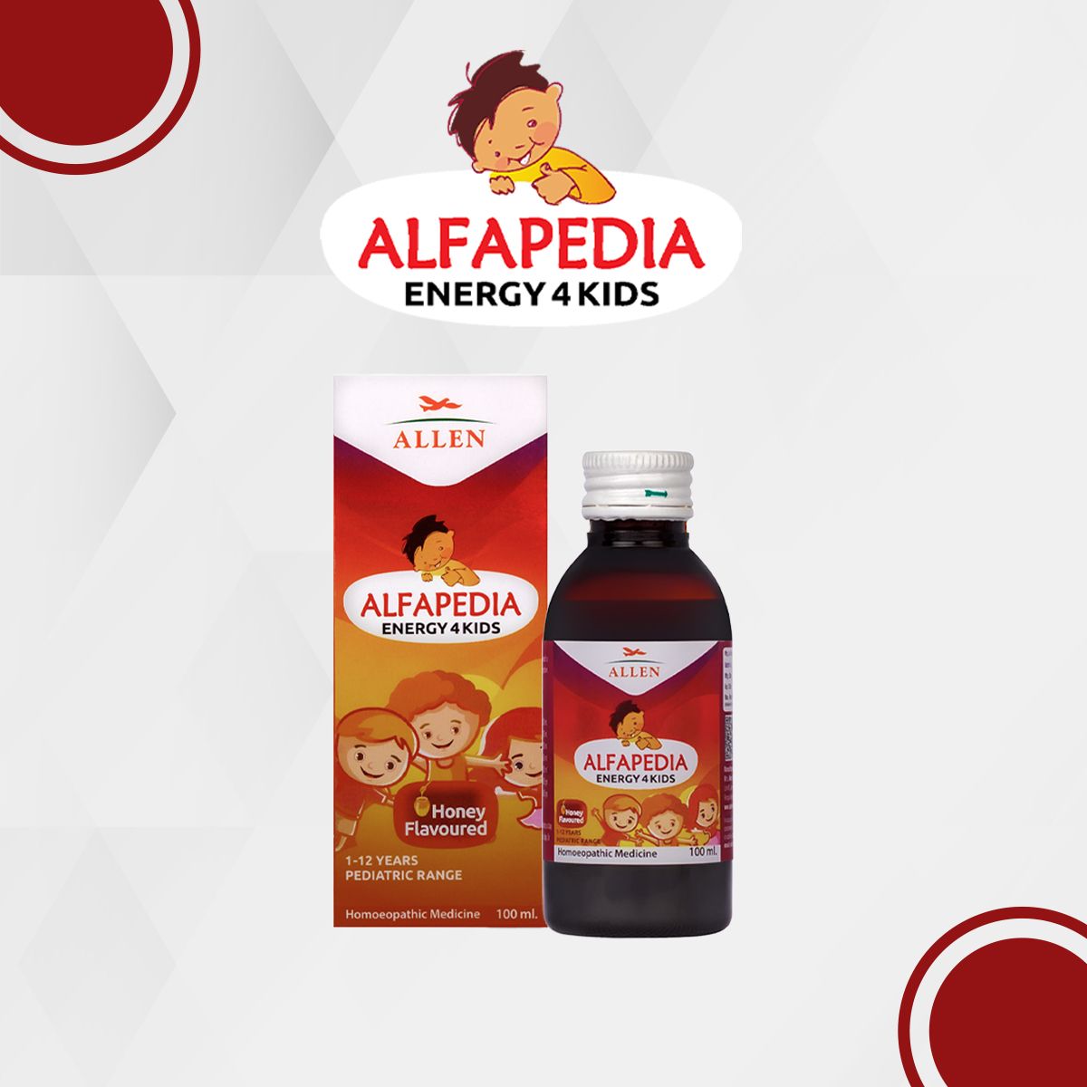 Allen Alfa Pediatric Honey Syrup Bottle of 100 ML