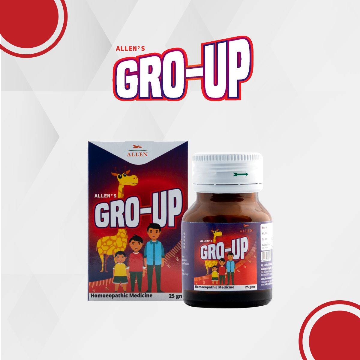Allen Gro Up Tablet Jar of 25 GM
