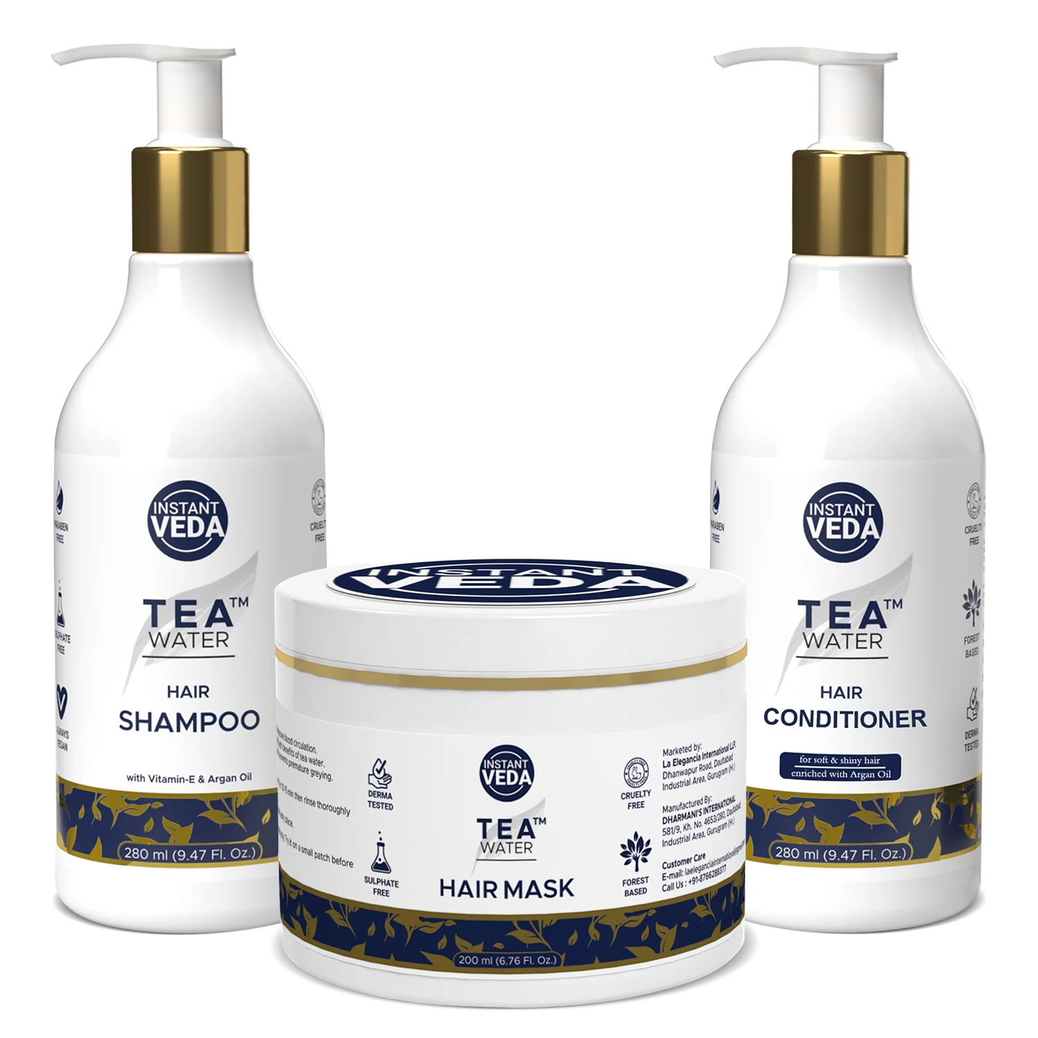 Instant Veda Tea Water Hair Care Kit for AntiDandruff Kits of 2 ML