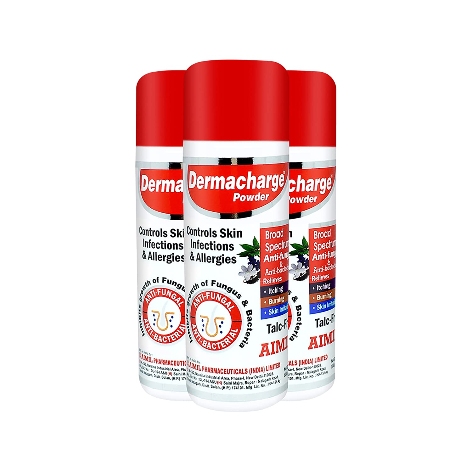 AIMIL Dermacharge Powder  100 GM Pack of 3 Jar of 300 GM