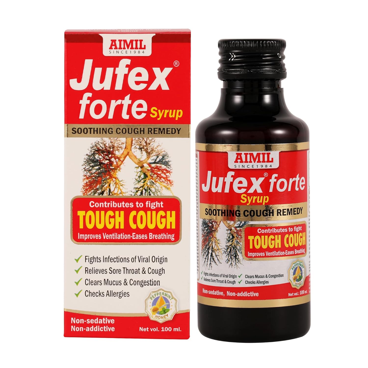 AIMIL Jufex Forte Syrup 100 Ml  Pack of 2 Bottle of 200 ML