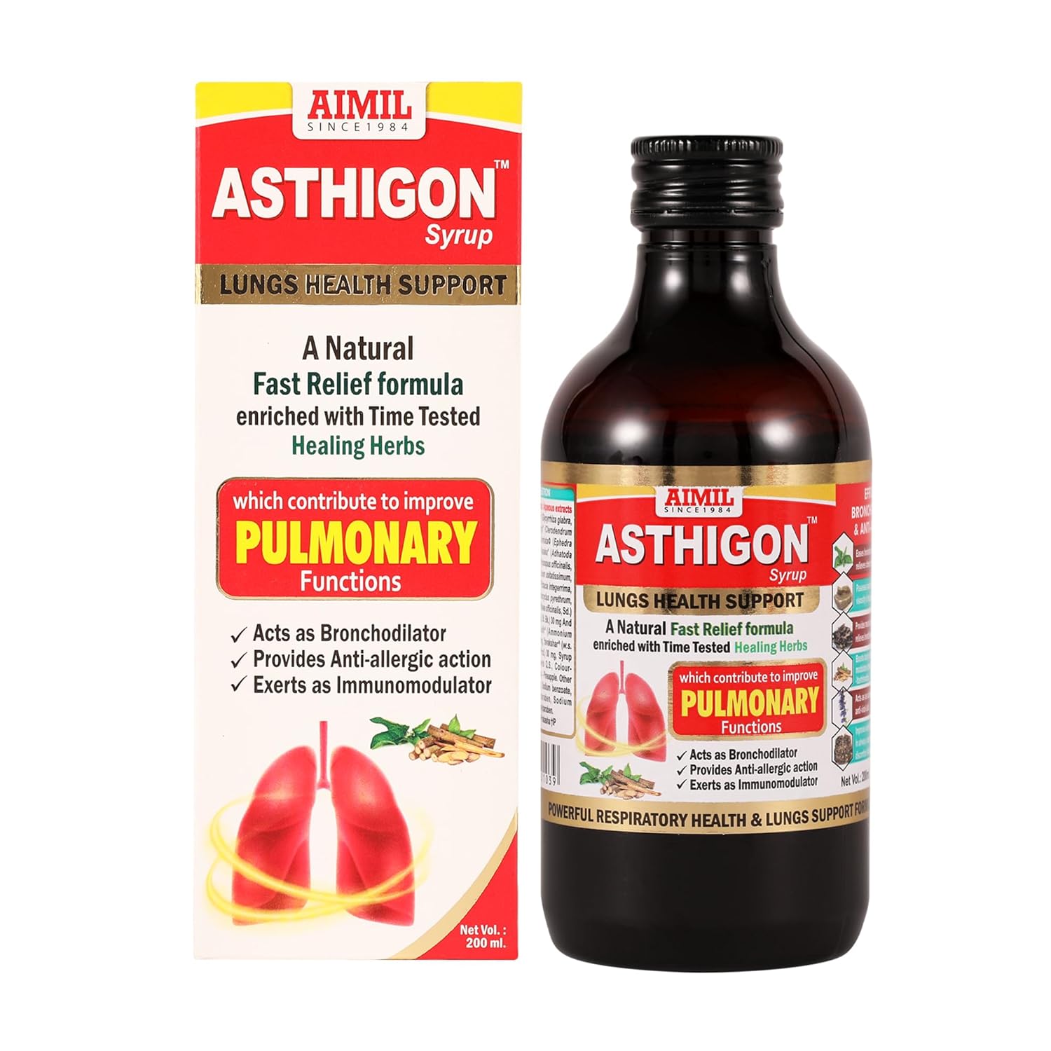 AIMIL Asthigon Syrup  200 Ml Pack Of 2 Bottle of 400 ML