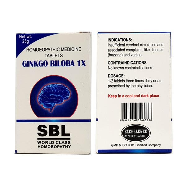 SBL Ginkgo Biloba Tablet 1X Jar of 25 GM