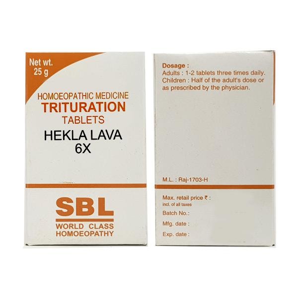 SBL Hekla Lava Trituration Tablet 6X Jar of 25 GM