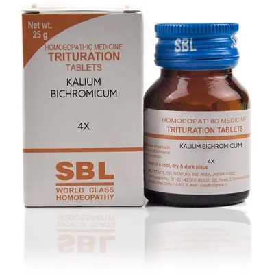SBL Kalium Bichromicum Trituration Tablet 4X Jar of 25 GM