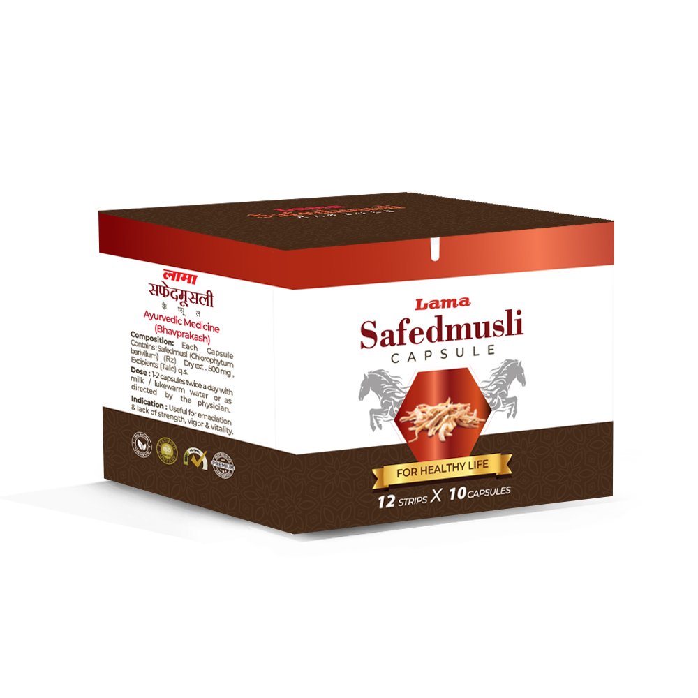 Lama Safed Musli Capsule Blister 10 cap x12 Strips Strip of 10 Capsule
