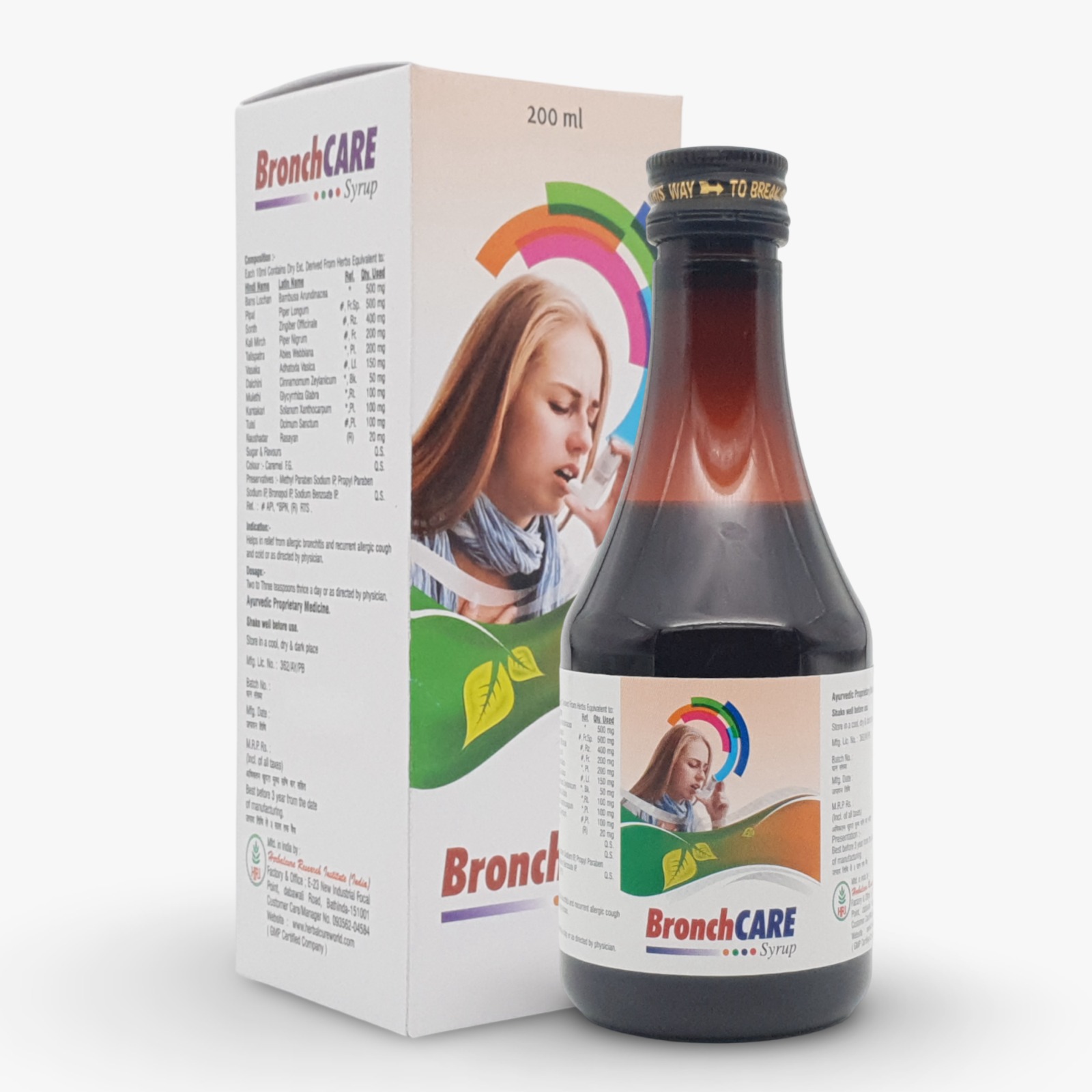 Herbal Cure BronchcarePack of 2 Bottle of 200 ML
