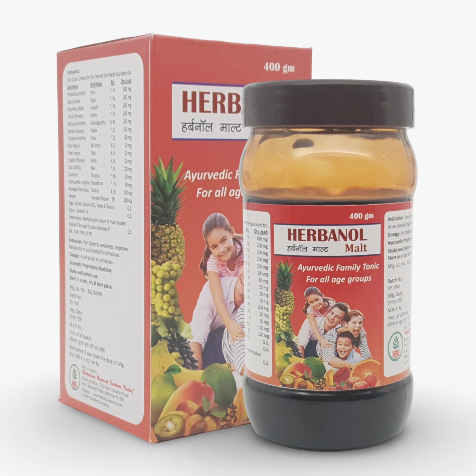 Herbal Cure Herbanol MaltPack of 2 Jar of 400 GM