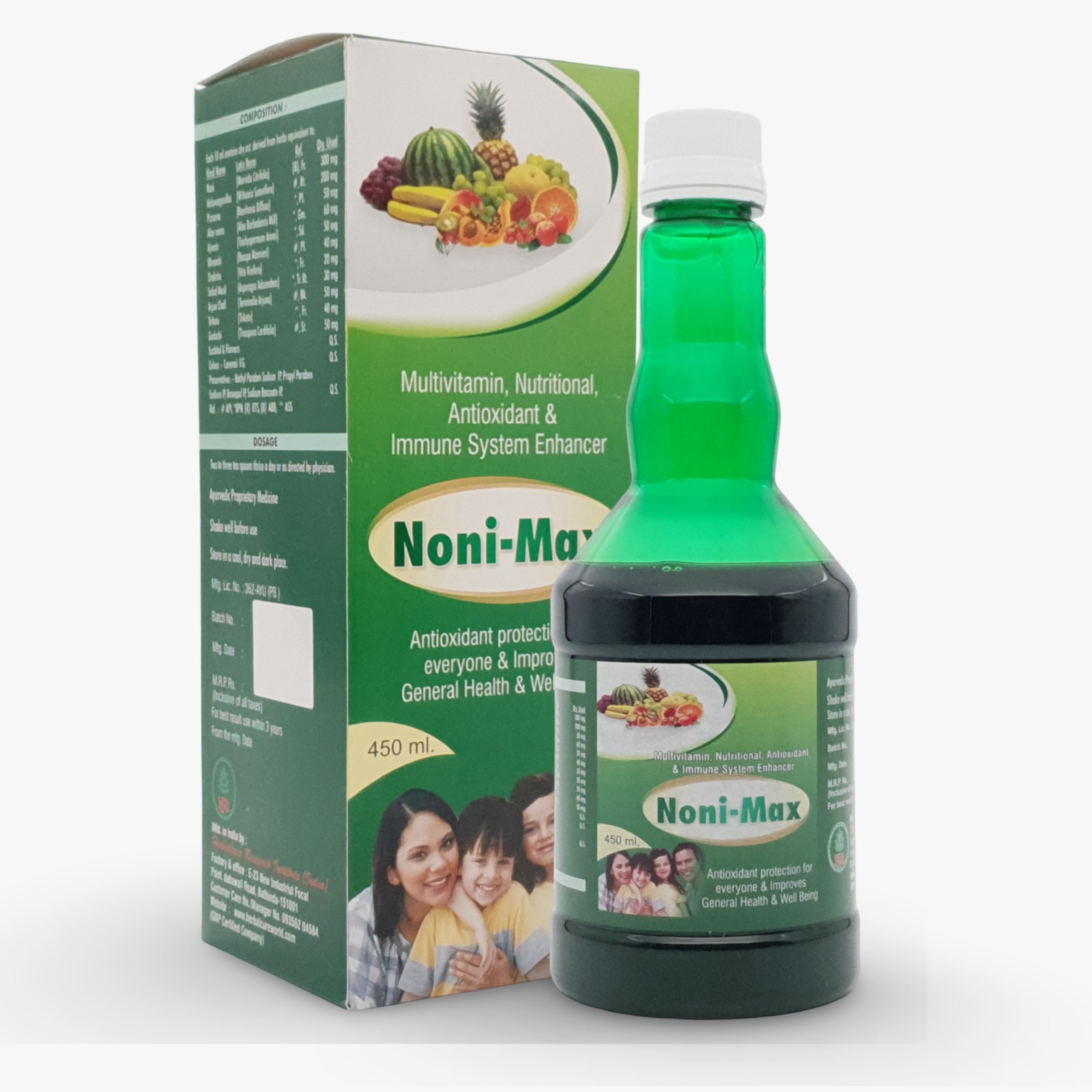 Herbal Cure Noni Max Pack of 2 Bottle of 450 ML