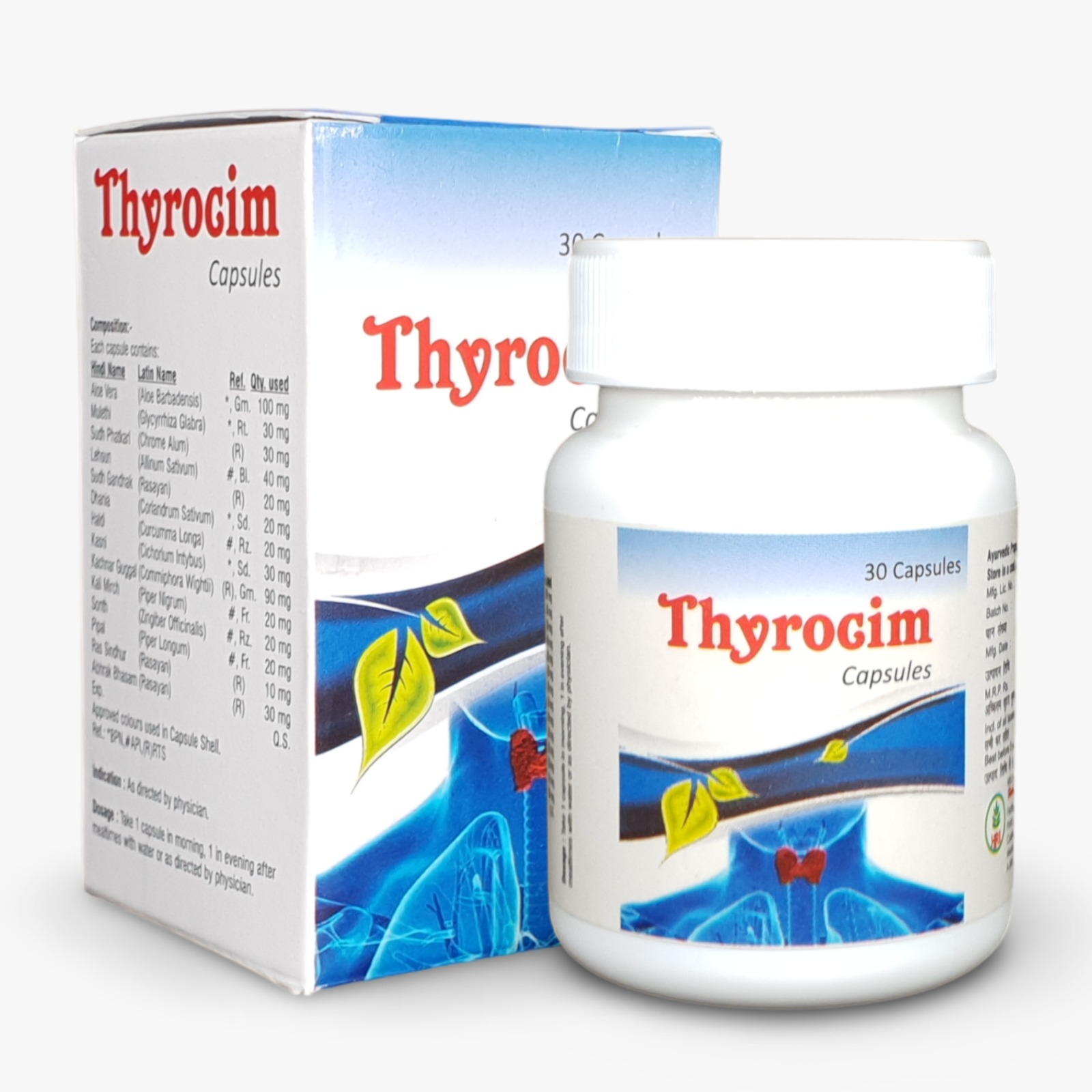 Herbal Cure Thyrocim Pack of 2 Container of 30 QTY