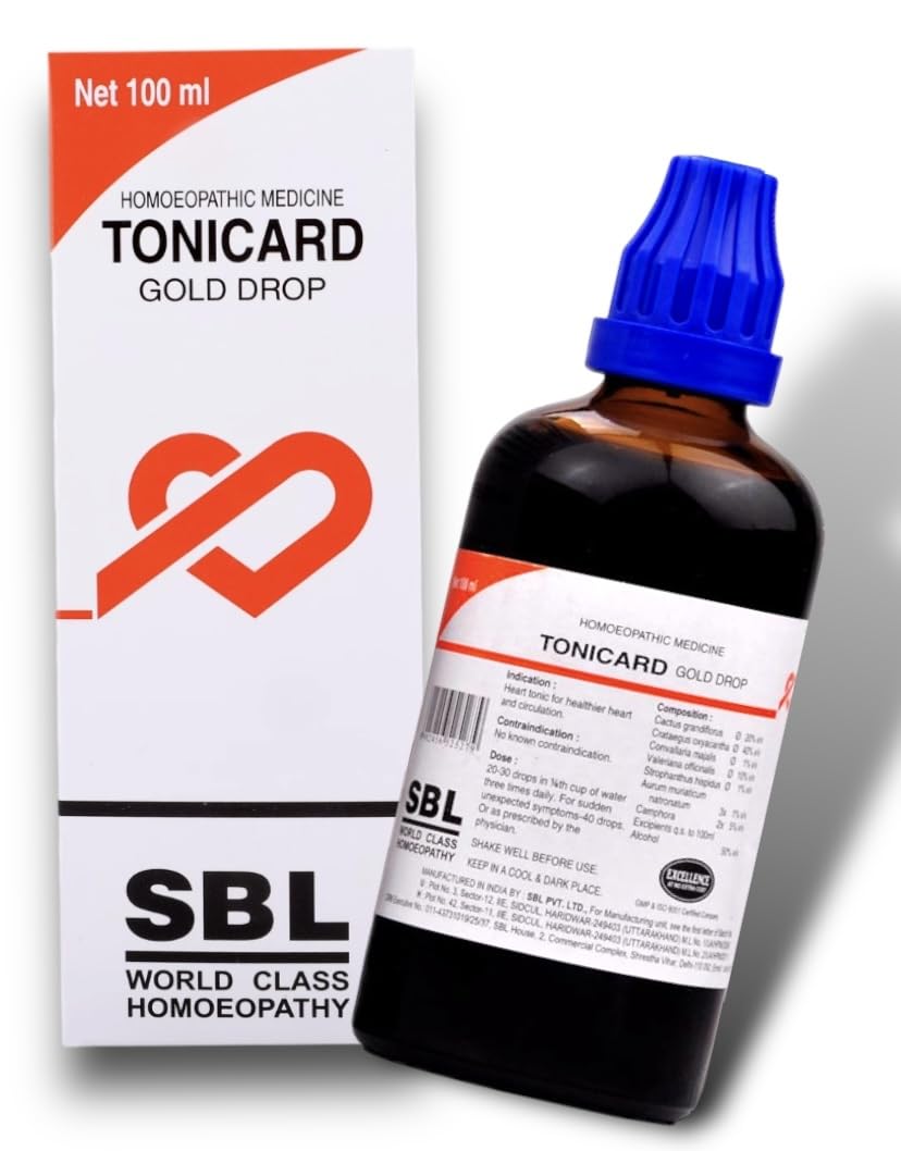 SBL Tonicard Gold Drop Homeopathic Medicine Bottle of 100 ML