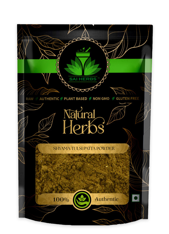 SAI HERBS Shyama Tulsi Patta Powder Packet of 100 GM