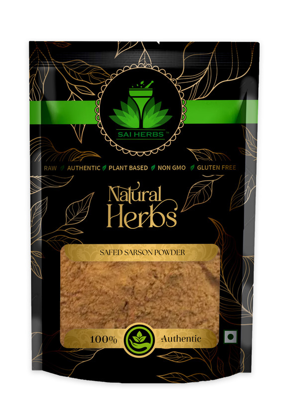 SAI HERBS Safed Sarson Powder Packet of 100 GM
