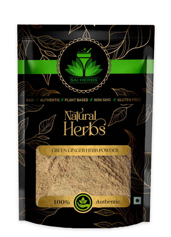 SAI HERBS Green Ginger Herb Powder Packet of 100 GM