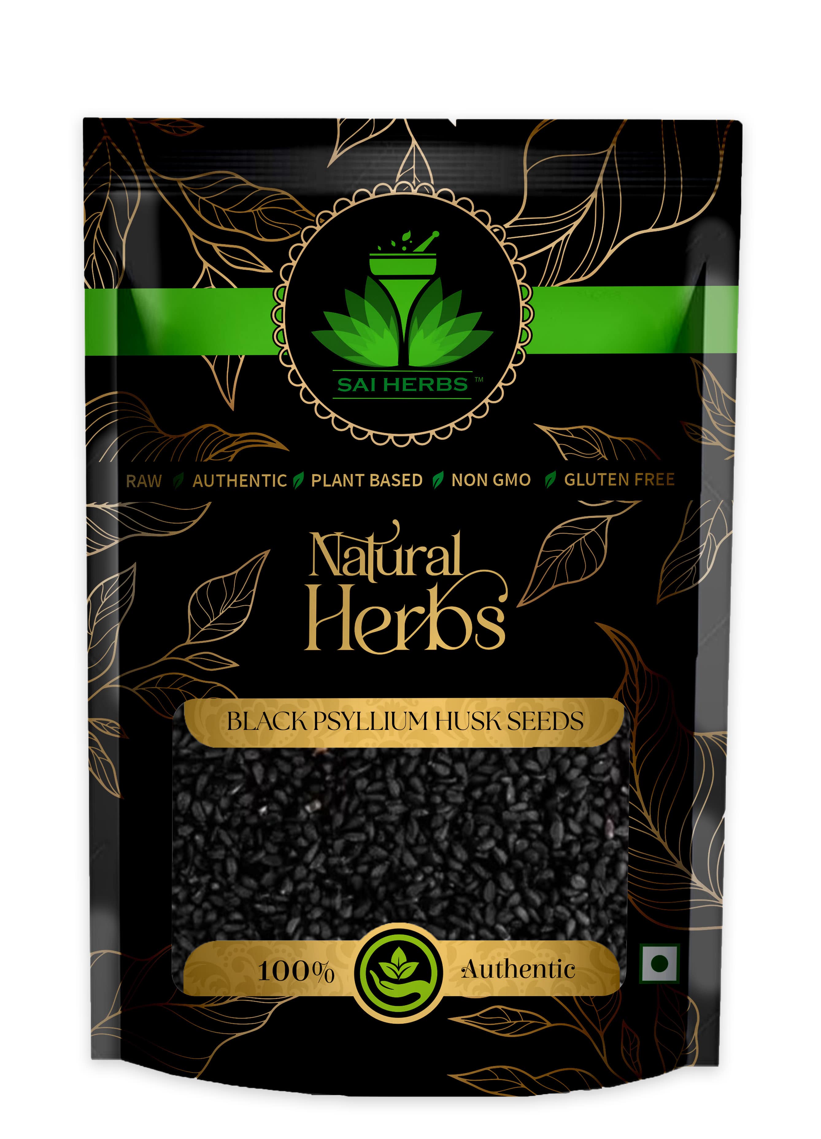 SAI HERBS Black Psyllium Husk Seeds Packet of 100 GM