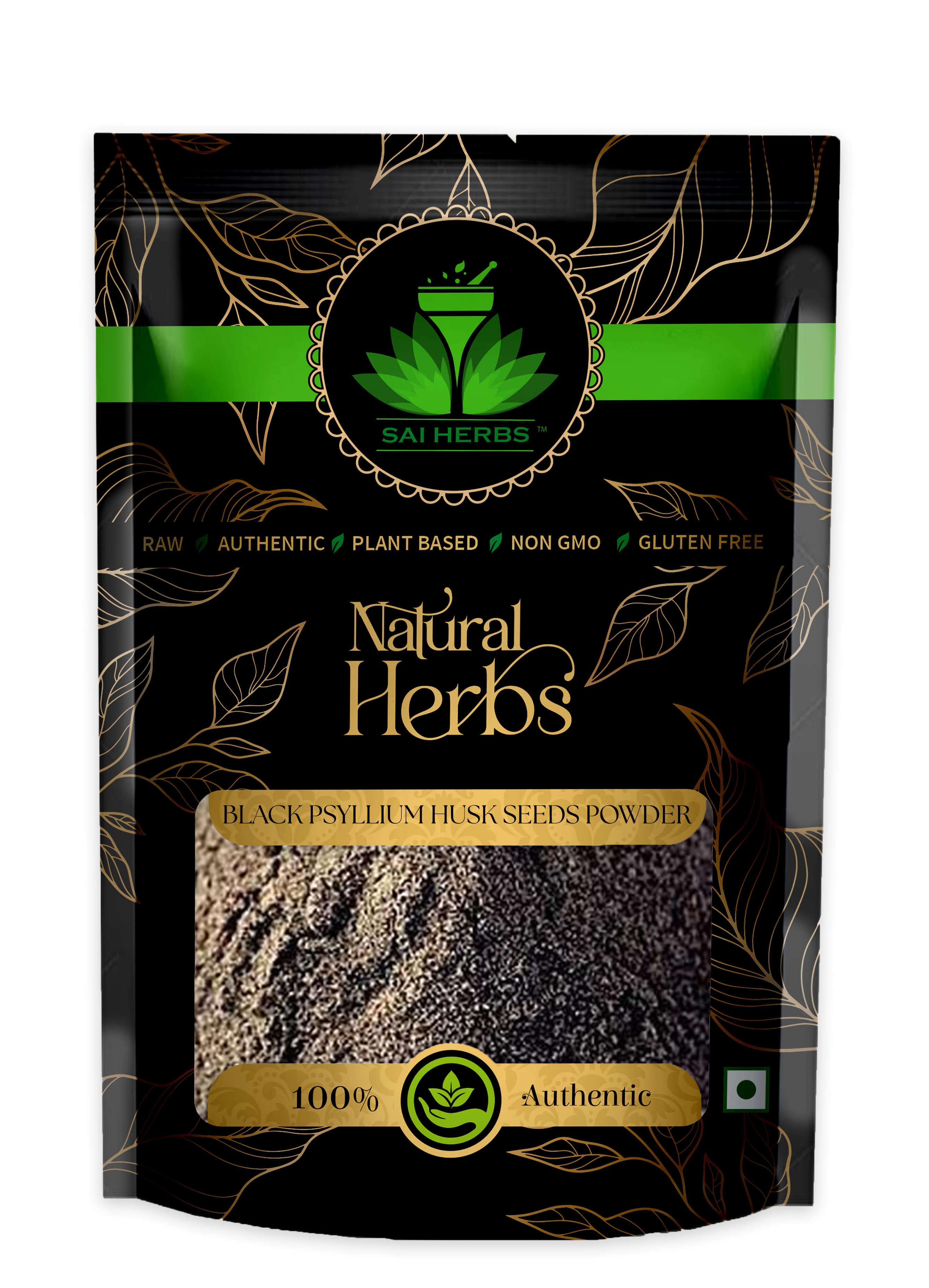 SAI HERBS Black Psyllium Husk Seeds Powder Packet of 100 GM