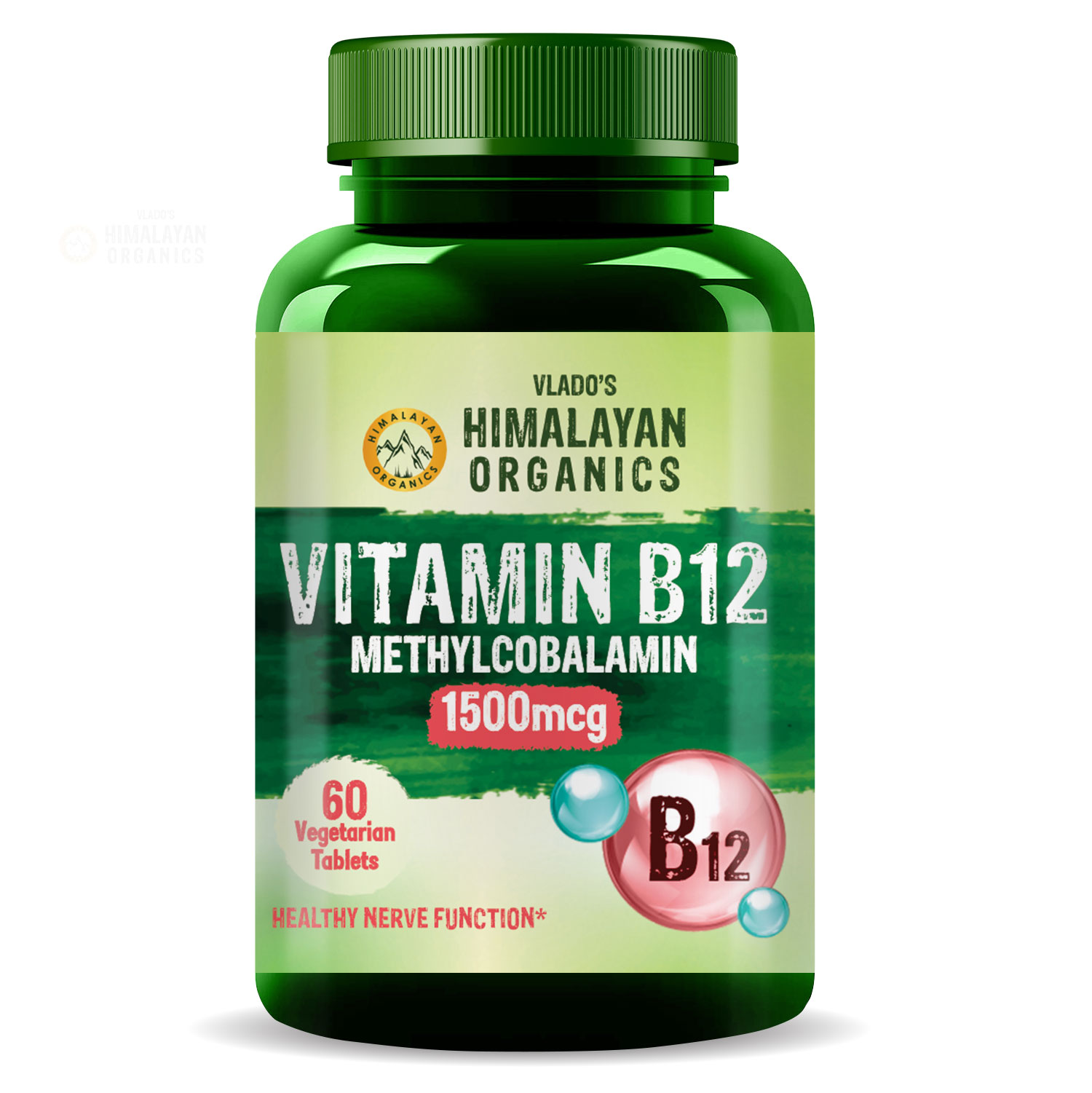 Vlado s Himalayan Organics Vitamin B12 Tablets 1500 mcg Bottle of 60 Tablet