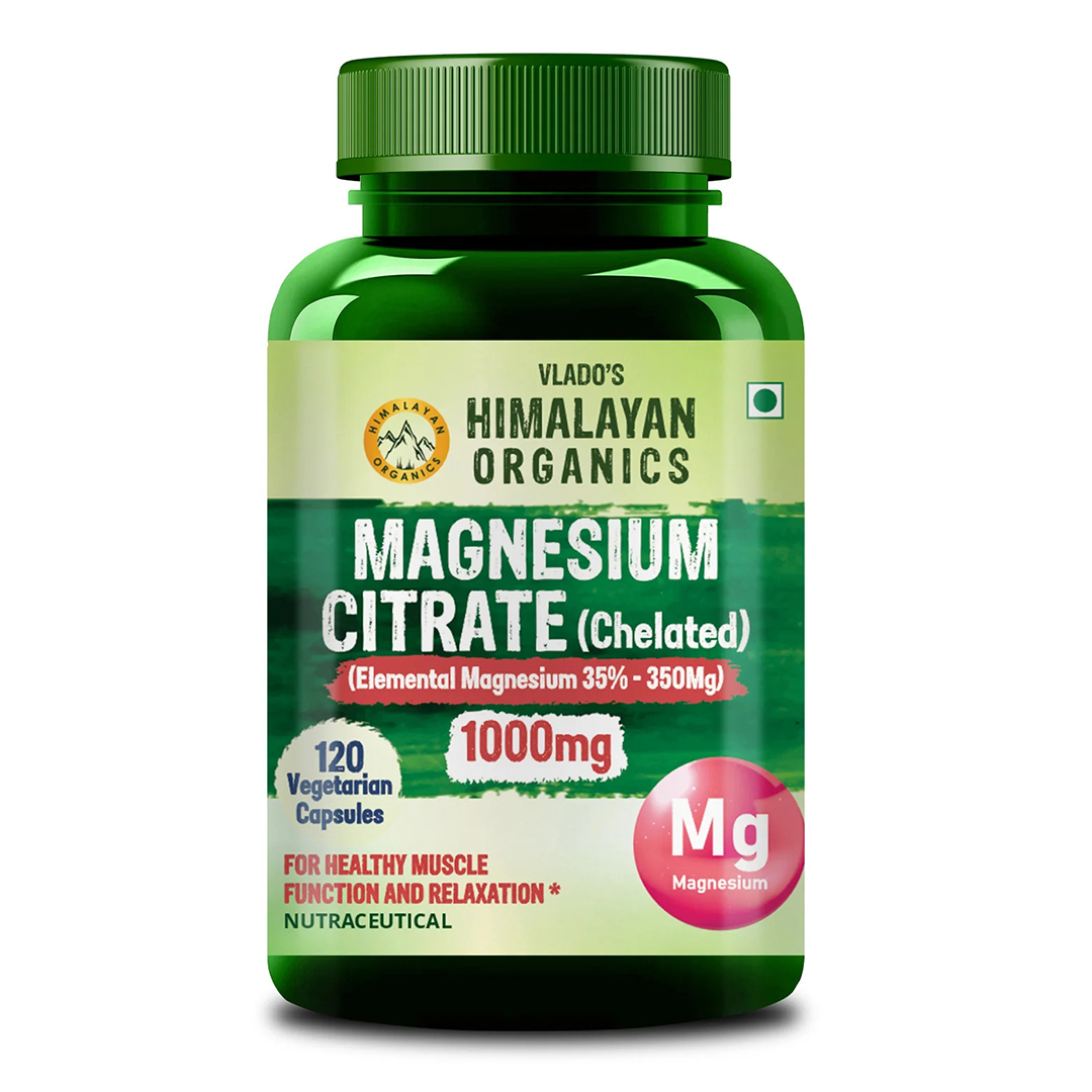 Vlado s Himalayan Organics Magnesium Citrate Chelated 1000mg Bottle of 120 Capsule