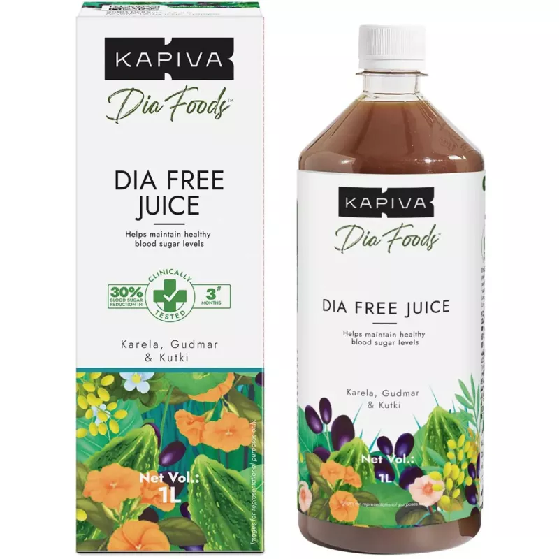 KAPIVA DIA FREE JUICE 1 L  Pack Of 2 Factory pack Bottle of 2000 ML