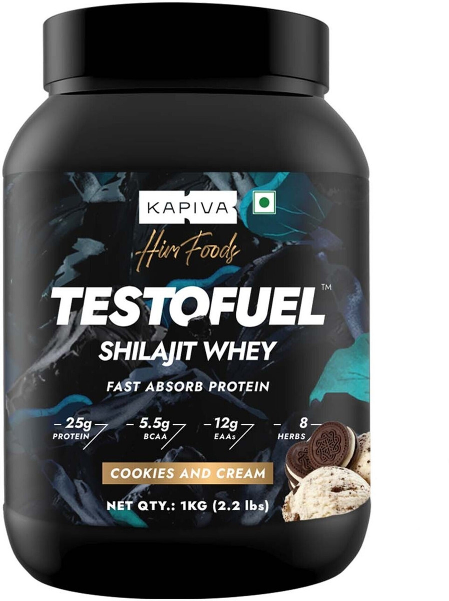 KAPIVA TESTOFUEL SHILAJIT WHEY  35 G X 5 COOKIES AND CREAM Jar of 35 GM