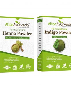 Attar Ayurveda Natural Dye  for Black Hair Henna and Indigo powder combo pack packet of 400 GM