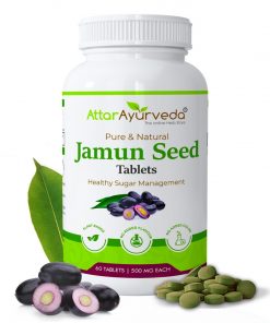 Attar Ayurveda Jamun seed Tablets 500 mg Bottle of 60 GM