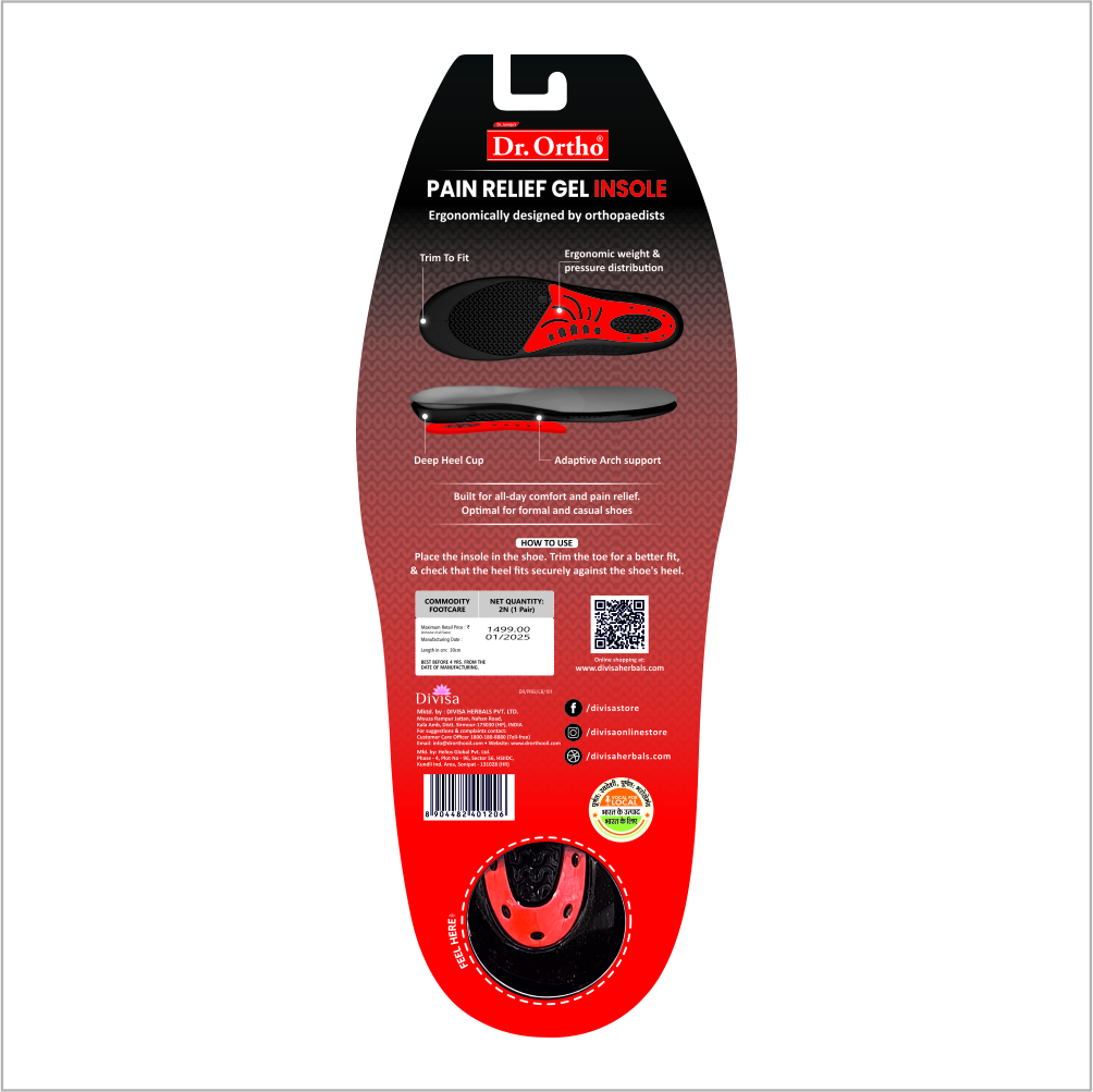 Dr Ortho Gel insoles Box of 1 QTY