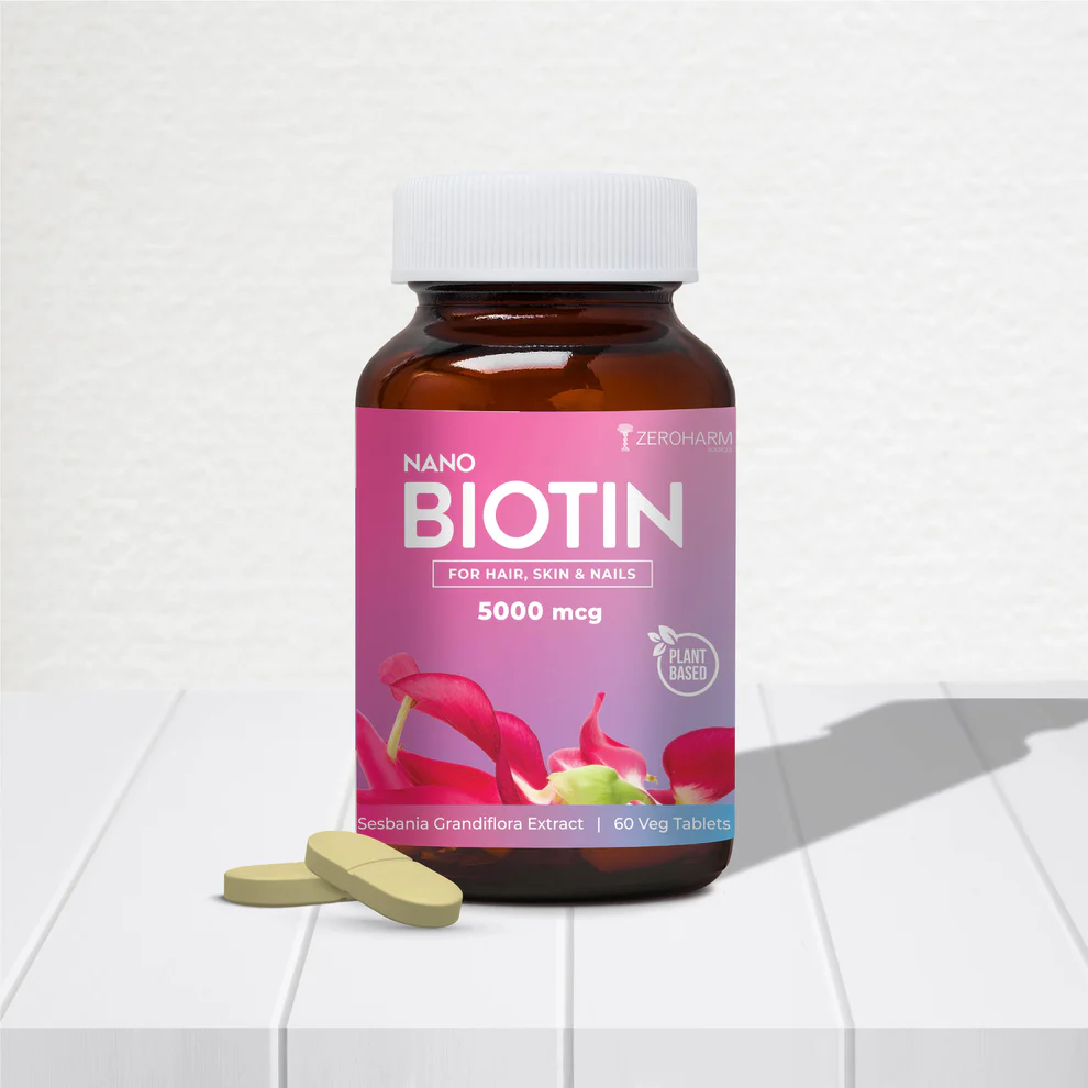Zeroharm Nano Biotin 5000mcg 60 Tablet Jar of 60 QTY