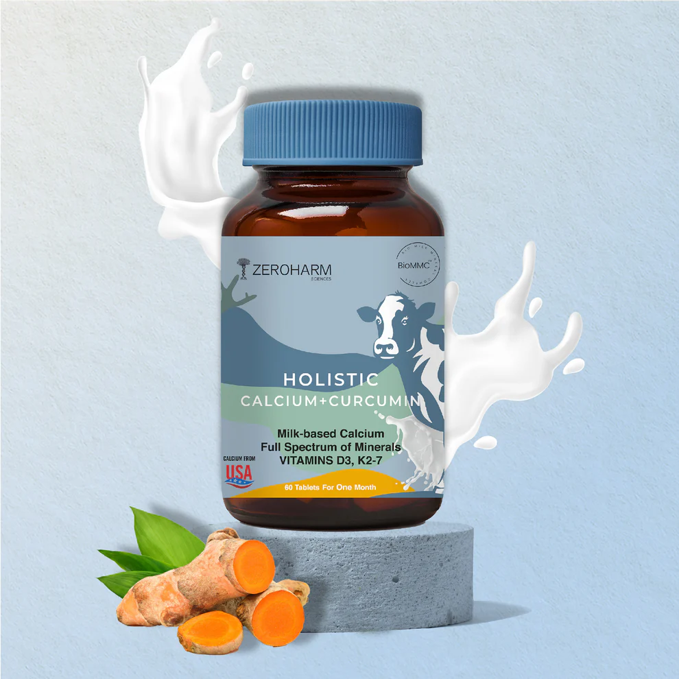 Zeroharm Holistic Calcium plus Curcumin 60 Tablet Jar of 60 QTY
