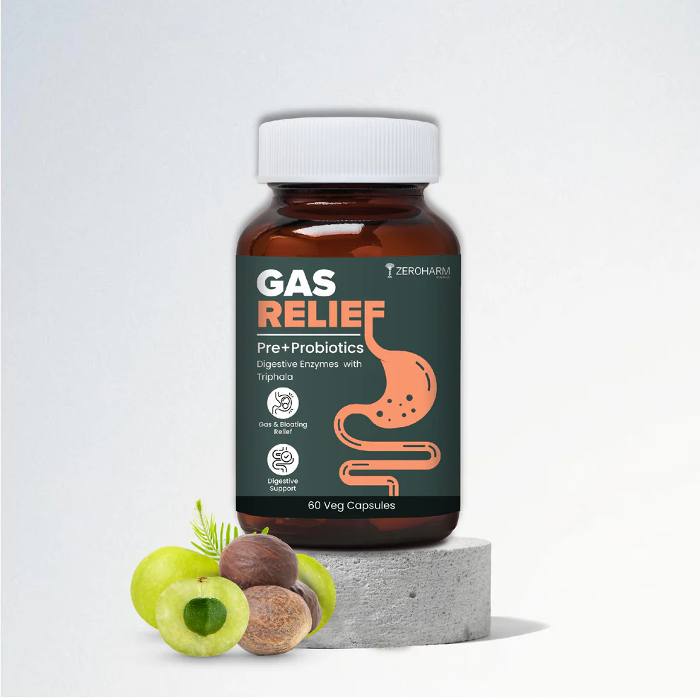 Zeroharm  Gas Relief 60 Capsules Jar of 60 QTY