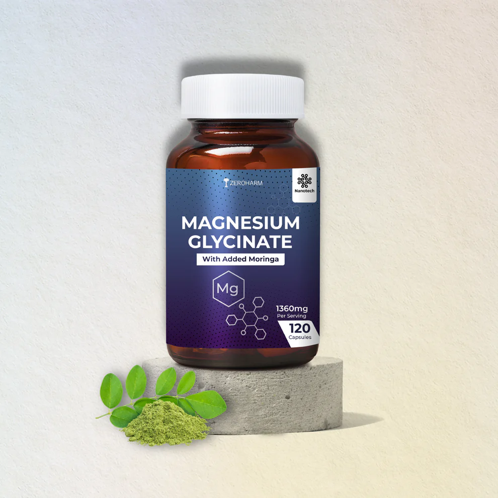 Zeroharm Magnesium Glycinate 120 Capsules Jar of 120 QTY