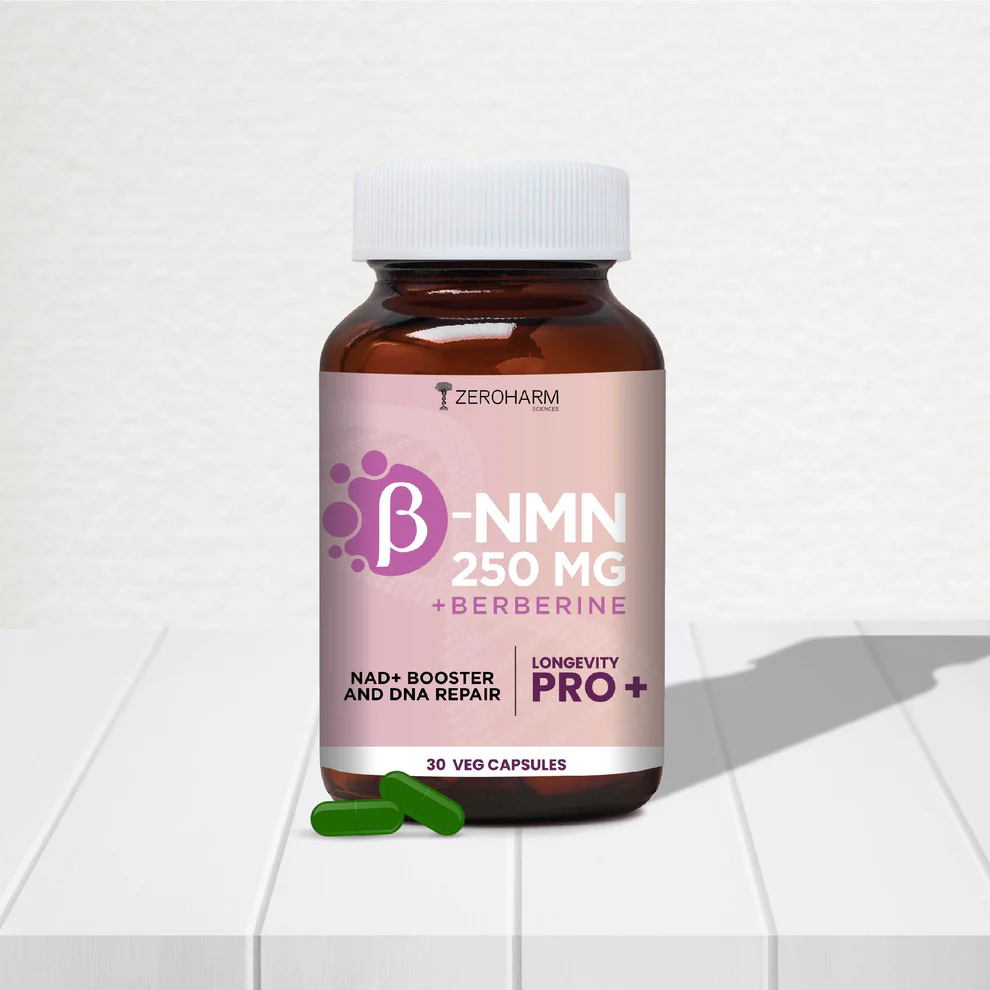 Zeroharm NMN 250 MG plus Berberine 30 Capsules Jar of 30 QTY